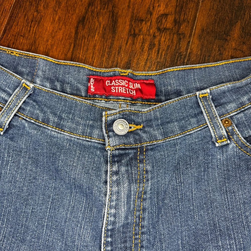 Levi’s 512 Classic Slim Stretch Tapered Blue High rise Denim Jeans 16 Short EUC - Picture 6 of 13